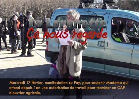 Mercredi 17 f&eacute;vrier, pour Madama au Puy-en-Velay, intervention de RESF43